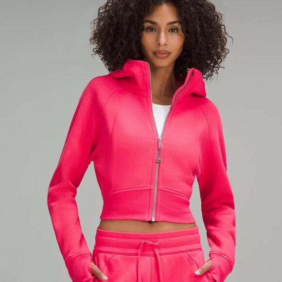 lululemon Scuba Full-Zip Cropped Hoodie Glaze Pink Sz 10 - Picture 1 of 5
